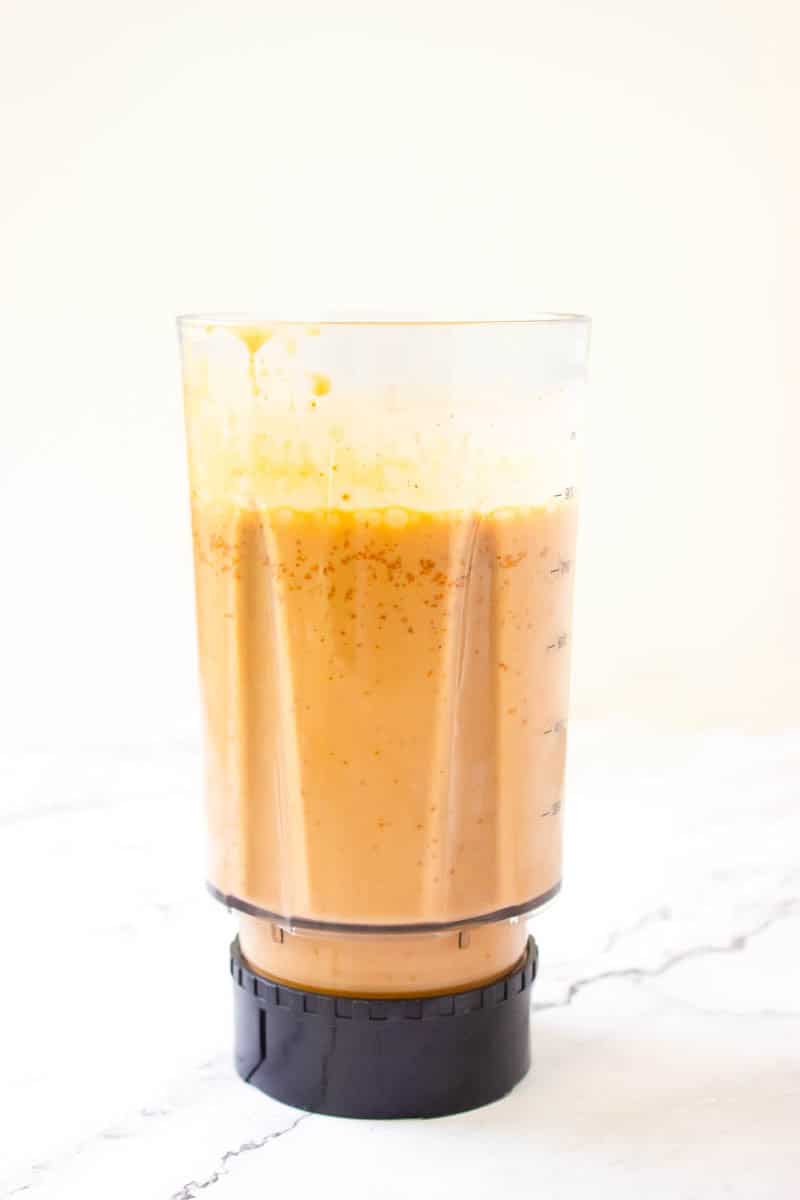 Blended ingredients in the blender.