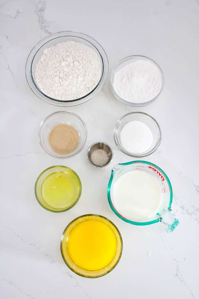 Ingredients for gluten free dinner rolls