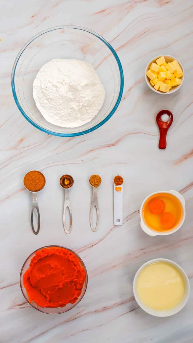 Ingredients for pumpkin pie