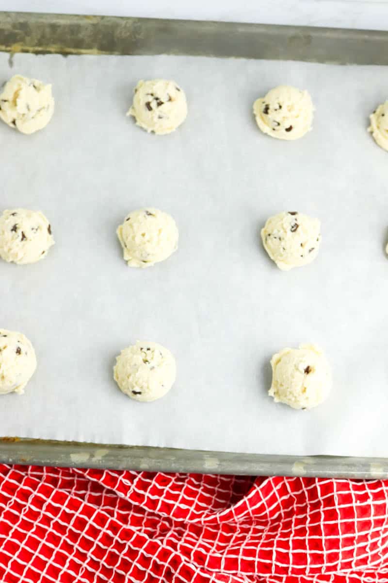 Gluten free snowball cookies on baking sheet