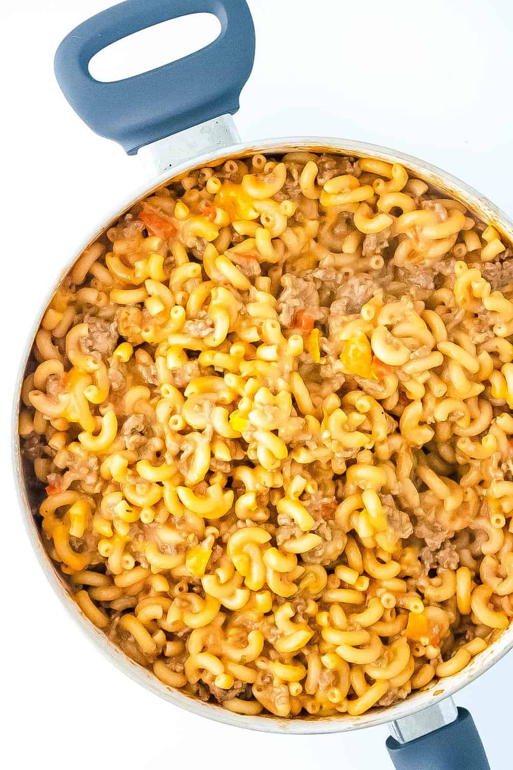 A large pan with gluten free hamburger helper