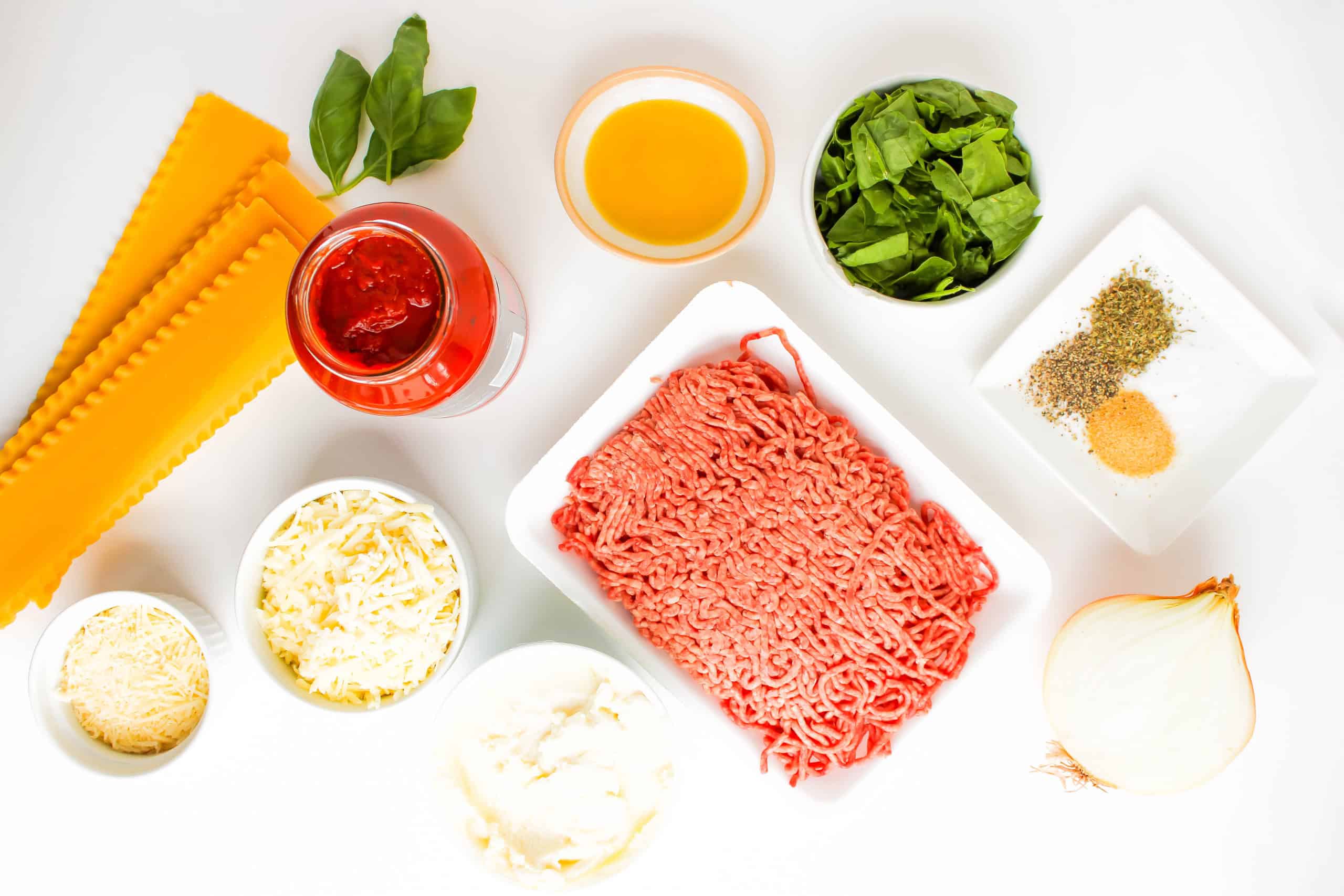 Ingredients for sheet pan lasagna