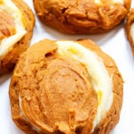 Close up of the gluten free pumpkin cheesecake cookie.