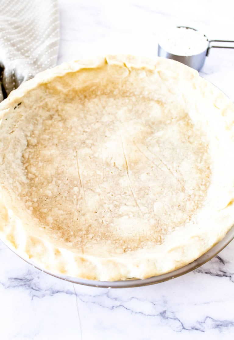 Pie crust on marble top.