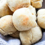 Basket of dinner rolls