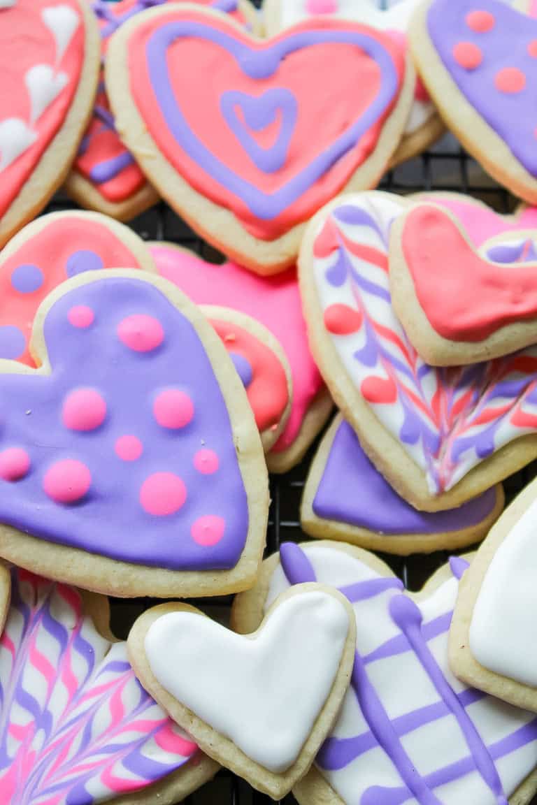 Iced heart shaped gluten free sugar cookies
