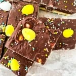 Easter Fudge squares on marble background