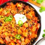One Pan Sweet Potato and Taco Skillet