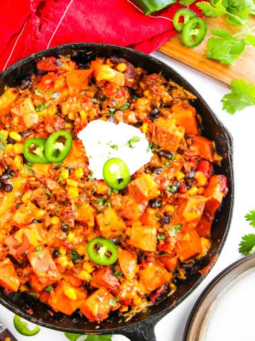 One Pan Sweet Potato and Taco Skillet